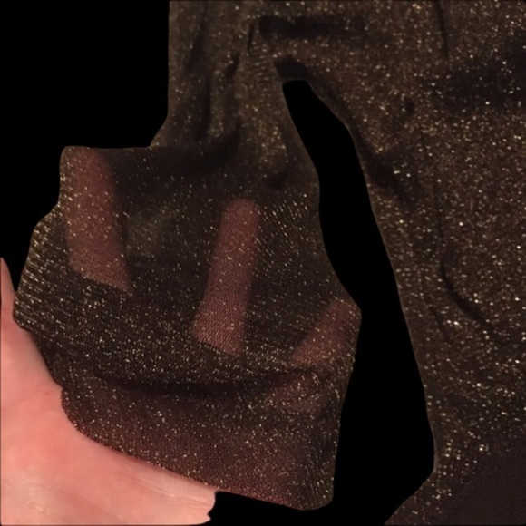 Willi Smith Gold & Brown Sparkle Blouse - Picture 5 of 9
